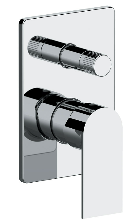 Built-in bath/shower mixer with 2-way diverter